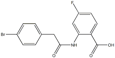 2-[2-(4-bromophenyl)acetamido]-4-fluorobenzoic acid Struktur