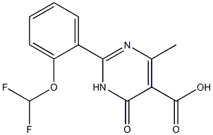 2-[2-(difluoromethoxy)phenyl]-4-methyl-6-oxo-1,6-dihydropyrimidine-5-carboxylic acid Struktur