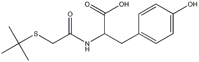 2-[2-(tert-butylsulfanyl)acetamido]-3-(4-hydroxyphenyl)propanoic acid Struktur