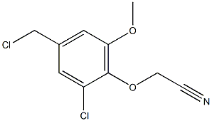 2-[2-chloro-4-(chloromethyl)-6-methoxyphenoxy]acetonitrile Struktur