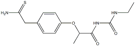 2-[4-({1-[(ethylcarbamoyl)amino]-1-oxopropan-2-yl}oxy)phenyl]ethanethioamide Struktur