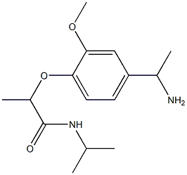 2-[4-(1-aminoethyl)-2-methoxyphenoxy]-N-(propan-2-yl)propanamide Struktur