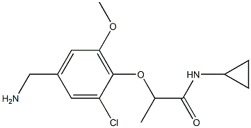 2-[4-(aminomethyl)-2-chloro-6-methoxyphenoxy]-N-cyclopropylpropanamide Struktur