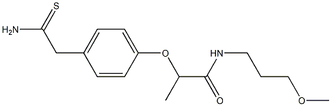 2-[4-(carbamothioylmethyl)phenoxy]-N-(3-methoxypropyl)propanamide Struktur