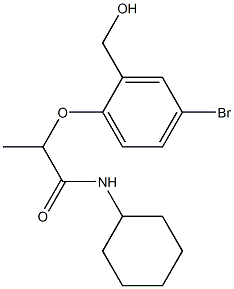 2-[4-bromo-2-(hydroxymethyl)phenoxy]-N-cyclohexylpropanamide Struktur