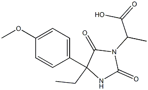 2-[4-ethyl-4-(4-methoxyphenyl)-2,5-dioxoimidazolidin-1-yl]propanoic acid Struktur