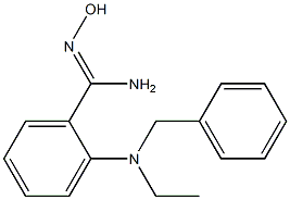 2-[benzyl(ethyl)amino]-N'-hydroxybenzene-1-carboximidamide Struktur