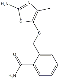 2-{[(2-amino-4-methyl-1,3-thiazol-5-yl)thio]methyl}benzamide Struktur