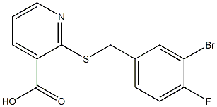 2-{[(3-bromo-4-fluorophenyl)methyl]sulfanyl}pyridine-3-carboxylic acid Struktur