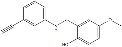 2-{[(3-ethynylphenyl)amino]methyl}-4-methoxyphenol Struktur