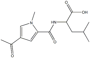 2-{[(4-acetyl-1-methyl-1H-pyrrol-2-yl)carbonyl]amino}-4-methylpentanoic acid Struktur