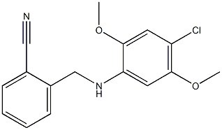 2-{[(4-chloro-2,5-dimethoxyphenyl)amino]methyl}benzonitrile Struktur