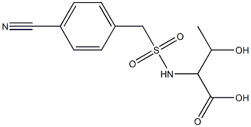 2-{[(4-cyanophenyl)methane]sulfonamido}-3-hydroxybutanoic acid Struktur