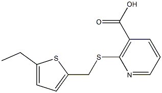 2-{[(5-ethylthien-2-yl)methyl]thio}nicotinic acid Struktur