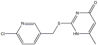 2-{[(6-chloropyridin-3-yl)methyl]sulfanyl}-6-methyl-1,4-dihydropyrimidin-4-one Struktur