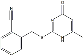 2-{[(6-methyl-4-oxo-1,4-dihydropyrimidin-2-yl)sulfanyl]methyl}benzonitrile Struktur