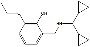 2-{[(dicyclopropylmethyl)amino]methyl}-6-ethoxyphenol Struktur