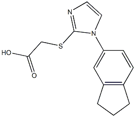 2-{[1-(2,3-dihydro-1H-inden-5-yl)-1H-imidazol-2-yl]sulfanyl}acetic acid Struktur