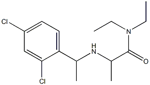 2-{[1-(2,4-dichlorophenyl)ethyl]amino}-N,N-diethylpropanamide Struktur