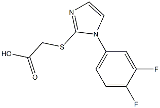 2-{[1-(3,4-difluorophenyl)-1H-imidazol-2-yl]sulfanyl}acetic acid Struktur