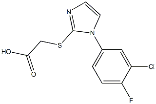 2-{[1-(3-chloro-4-fluorophenyl)-1H-imidazol-2-yl]sulfanyl}acetic acid Struktur