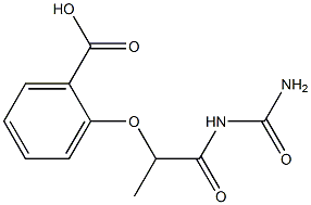 2-{[1-(carbamoylamino)-1-oxopropan-2-yl]oxy}benzoic acid Struktur