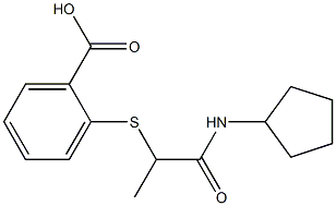 2-{[1-(cyclopentylcarbamoyl)ethyl]sulfanyl}benzoic acid Struktur