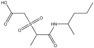 2-{[1-(pentan-2-ylcarbamoyl)ethane]sulfonyl}acetic acid Struktur