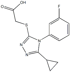 2-{[5-cyclopropyl-4-(3-fluorophenyl)-4H-1,2,4-triazol-3-yl]sulfanyl}acetic acid Struktur