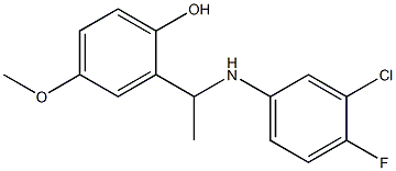 2-{1-[(3-chloro-4-fluorophenyl)amino]ethyl}-4-methoxyphenol Struktur