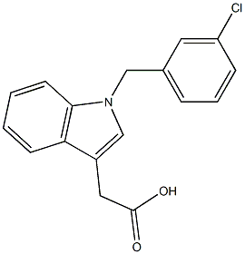 2-{1-[(3-chlorophenyl)methyl]-1H-indol-3-yl}acetic acid Struktur