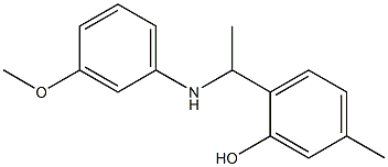 2-{1-[(3-methoxyphenyl)amino]ethyl}-5-methylphenol Struktur