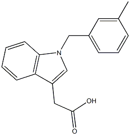 2-{1-[(3-methylphenyl)methyl]-1H-indol-3-yl}acetic acid Struktur