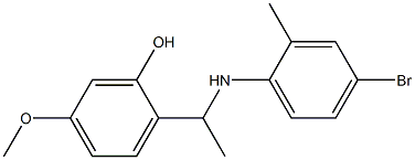 2-{1-[(4-bromo-2-methylphenyl)amino]ethyl}-5-methoxyphenol Struktur