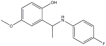 2-{1-[(4-fluorophenyl)amino]ethyl}-4-methoxyphenol Struktur