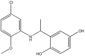 2-{1-[(5-chloro-2-methoxyphenyl)amino]ethyl}benzene-1,4-diol Struktur