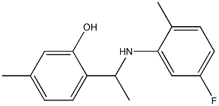 2-{1-[(5-fluoro-2-methylphenyl)amino]ethyl}-5-methylphenol Struktur