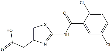 2-{2-[(2,5-dichlorobenzene)amido]-1,3-thiazol-4-yl}acetic acid Struktur