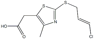 2-{2-[(3-chloroprop-2-en-1-yl)sulfanyl]-4-methyl-1,3-thiazol-5-yl}acetic acid Struktur