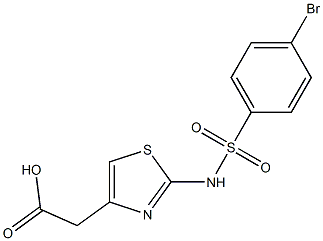 2-{2-[(4-bromobenzene)sulfonamido]-1,3-thiazol-4-yl}acetic acid Struktur