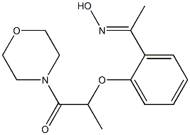 2-{2-[1-(hydroxyimino)ethyl]phenoxy}-1-(morpholin-4-yl)propan-1-one Struktur