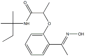 2-{2-[1-(hydroxyimino)ethyl]phenoxy}-N-(2-methylbutan-2-yl)propanamide Struktur