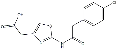 2-{2-[2-(4-chlorophenyl)acetamido]-1,3-thiazol-4-yl}acetic acid Struktur