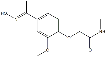 2-{4-[(1E)-N-hydroxyethanimidoyl]-2-methoxyphenoxy}-N-methylacetamide Struktur