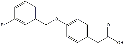 2-{4-[(3-bromophenyl)methoxy]phenyl}acetic acid Struktur