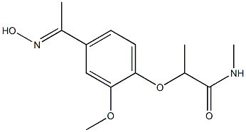 2-{4-[1-(hydroxyimino)ethyl]-2-methoxyphenoxy}-N-methylpropanamide Struktur