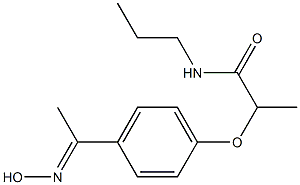 2-{4-[1-(hydroxyimino)ethyl]phenoxy}-N-propylpropanamide Struktur