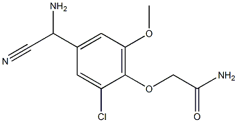 2-{4-[amino(cyano)methyl]-2-chloro-6-methoxyphenoxy}acetamide Struktur