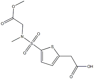 2-{5-[(2-methoxy-2-oxoethyl)(methyl)sulfamoyl]thiophen-2-yl}acetic acid Struktur