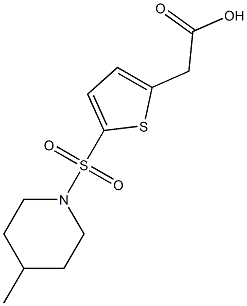 2-{5-[(4-methylpiperidine-1-)sulfonyl]thiophen-2-yl}acetic acid Structure